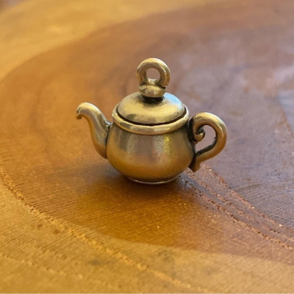 RETIRED James Avery Teapot Charm, Sterling Silver